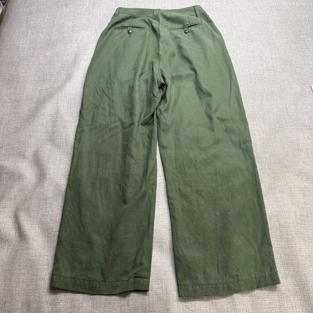Madewell Pants Womens 4 Harlow Wide Leg High Rise Linen Blend Green Boho - Picture 13 of 15